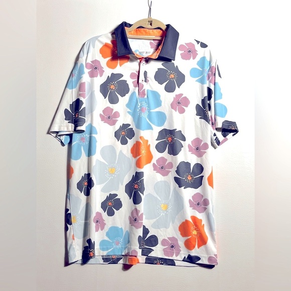 Swannies Mellblom Golf Polo Floral Men's Shirt - Multicolor Large - Picture 2 of 7